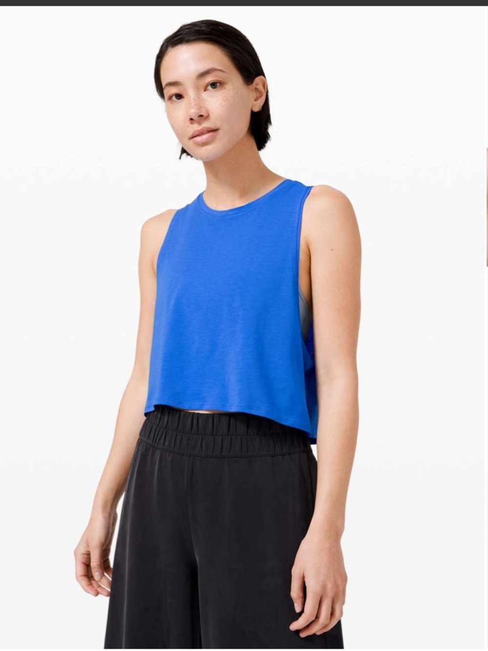 LULULEMON Cut Back Crop Tank Wild Bluebell Size 4 Small